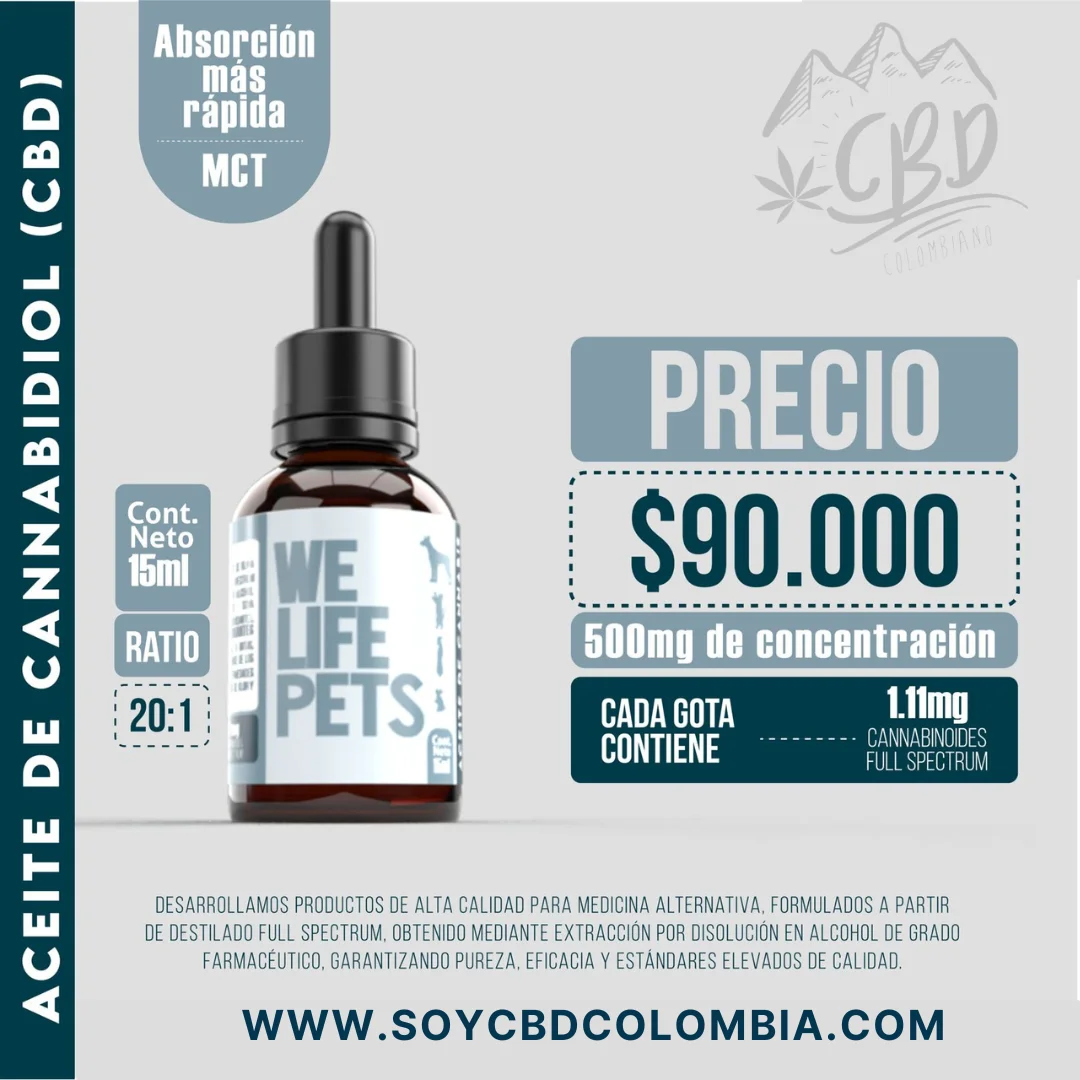 ACEITE CBD GOTAS MASCOTAS 500MG RATIO 20:1