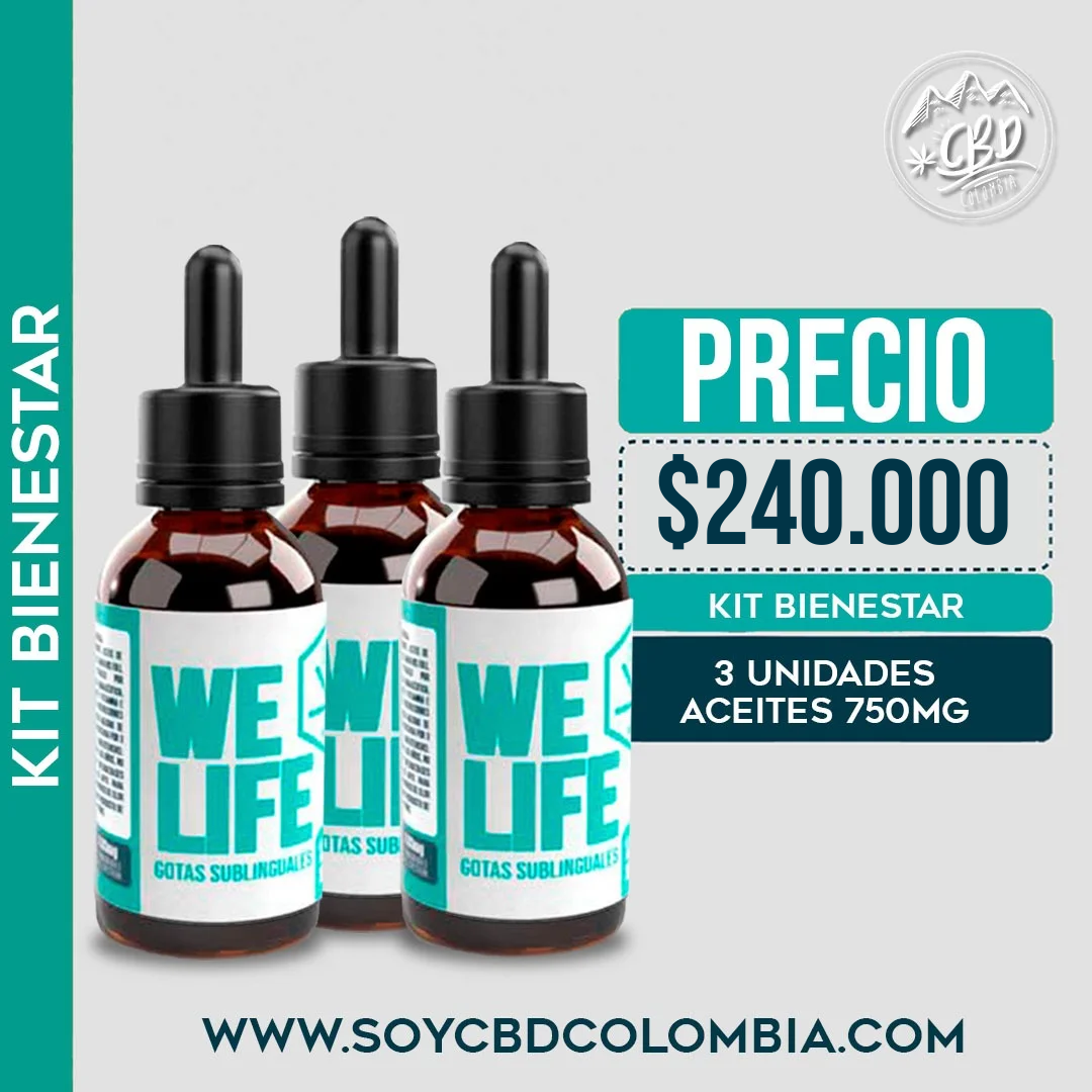 KIT BIENESTAR ACEITE CBD 750MG X3